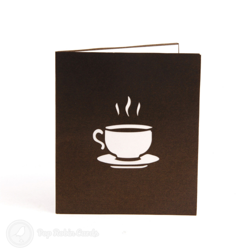 Steaming Coffee Cup Handmade 3D Pop Up Card