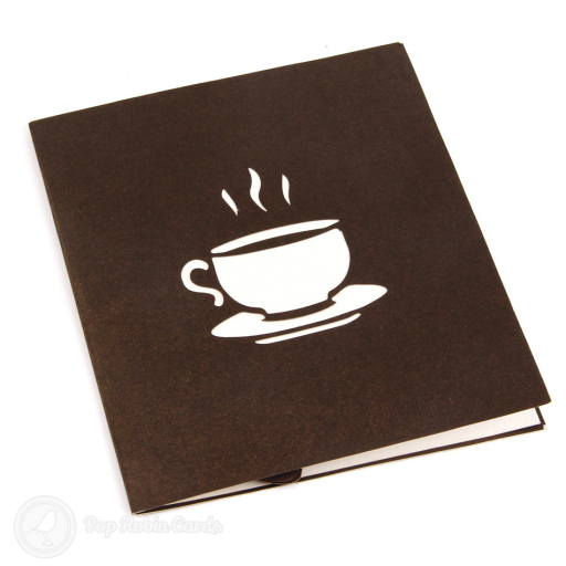 Steaming Coffee Cup Handmade 3D Pop Up Card