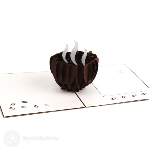 Steaming Coffee Cup Handmade 3D Pop Up Card