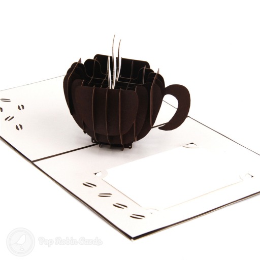 Steaming Coffee Cup Handmade 3D Pop Up Card