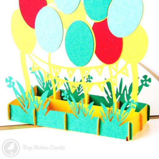 Colourful Balloon 3D Pop-Up Birthday Greeting Card