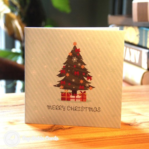 Colourful Christmas Tree & Presents Handmade 3D Pop-Up Christmas Card