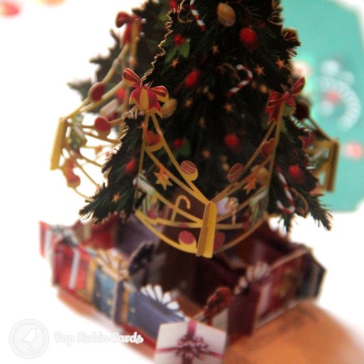 Colourful Christmas Tree & Presents Handmade 3D Pop-Up Christmas Card