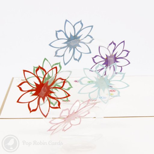 Colourful Flowers 3D Pop-Up Greeting Card