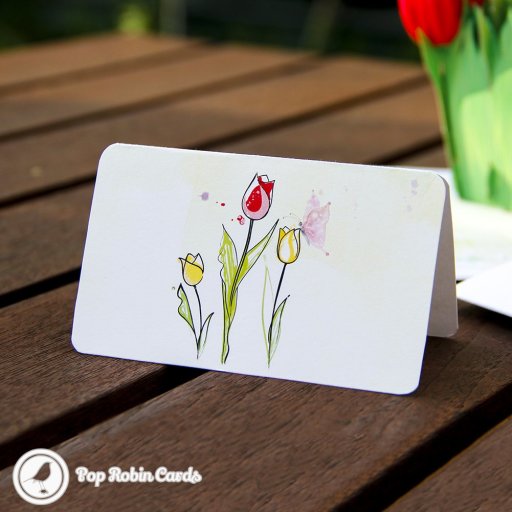 Colourful Tulips 3D Pop Up Greetings Card