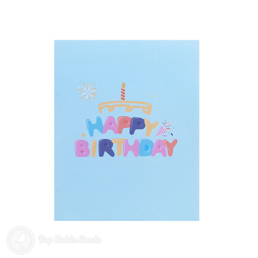 Confetti Burst Happy Birthday Cake And Presents 3D Pop Up Card
