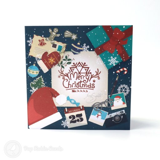 Christmas Tree & Houses Handmade 3D Pop-Up Christmas Card