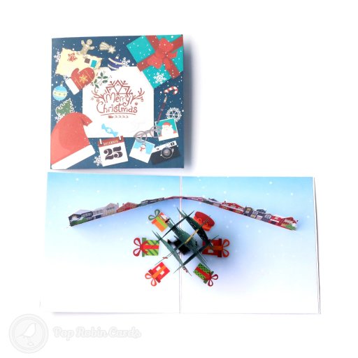 Christmas Tree & Houses Handmade 3D Pop-Up Christmas Card
