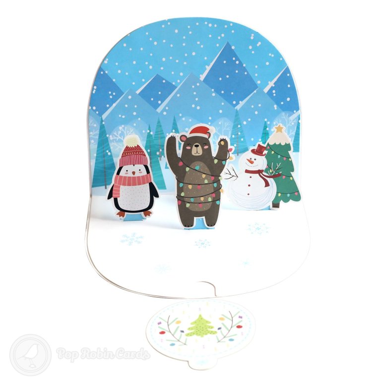 Handmade 3D Pop-Up Festival Santa Snowman Christmas Card - New Styles, Festive Greeting