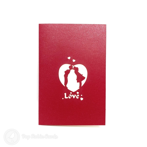 Couple In Flower Glade Handmade 3D Pop-Up Card