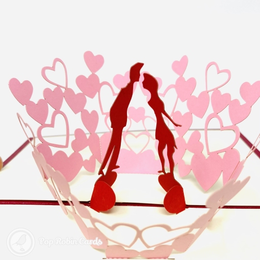 Couple In Flower Glade Handmade 3D Pop-Up Card