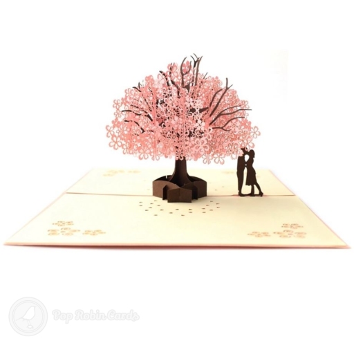 Falling In Love Cherry Blossom 3D Pop-Up Romantic Card