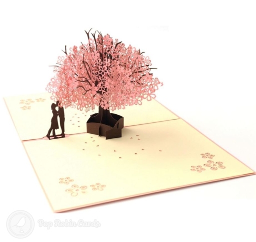 Falling In Love Cherry Blossom 3D Pop-Up Romantic Card