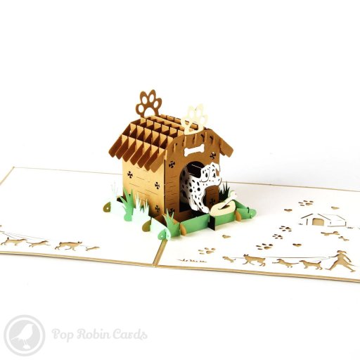 Dalmation Dog in Kennel 3D Pop Up Greetings Card
