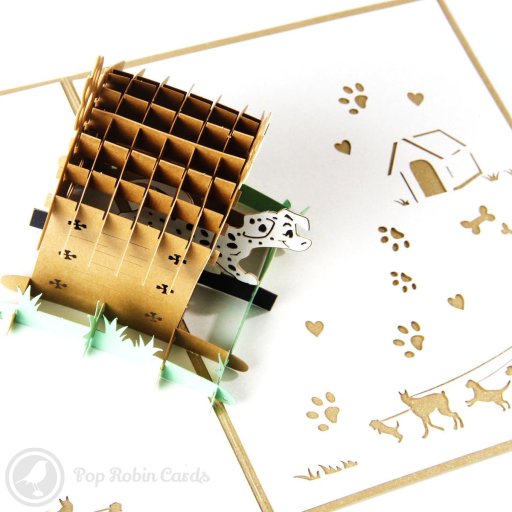 Dalmation Dog in Kennel 3D Pop Up Greetings Card