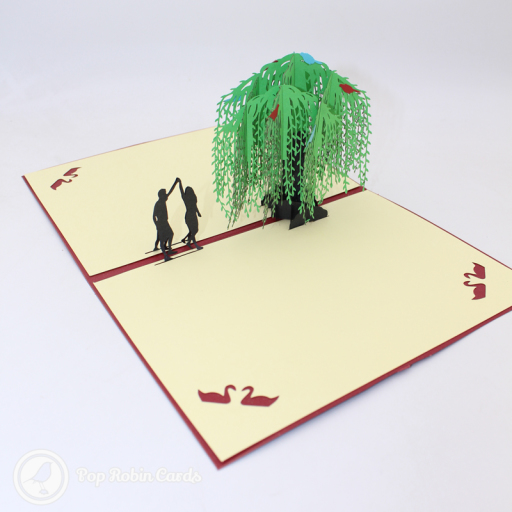 Romantic Couple Dancing Under Willow Tree 3D Pop Up Card