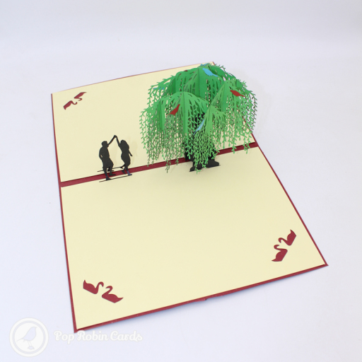 Romantic Couple Dancing Under Willow Tree 3D Pop Up Card