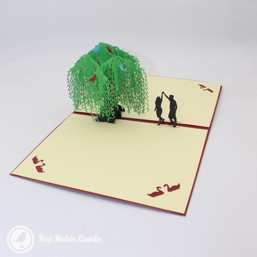 Romantic Couple Dancing Under Willow Tree 3D Pop Up Card