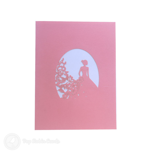 Dancing Girl In Ball Gown Handmade 3D Card