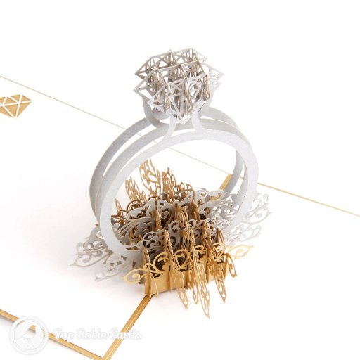 Diamond Engagement Ring 3D Pop Up Congratulations Card