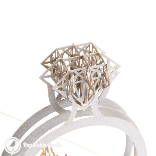Diamond Engagement Ring 3D Pop Up Congratulations Card