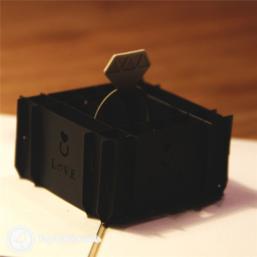 Diamond Ring In Box Engagement 3D Pop Up Card