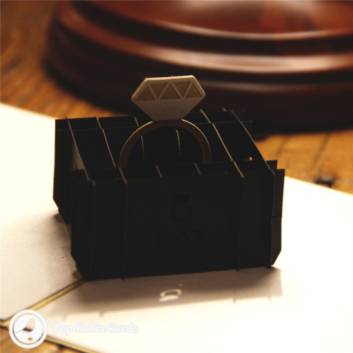 Diamond Ring In Box Engagement 3D Pop Up Card