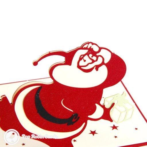 Fat Santa Handmade 3D Pop-Up Card