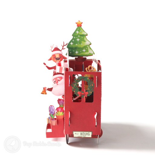 Father Christmas Present Delivery Van 3D Pop Up Card