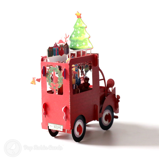 Father Christmas Present Delivery Van 3D Pop Up Card