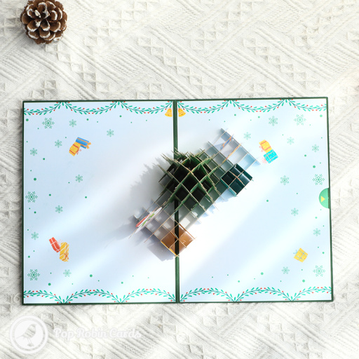 Foil Cover Christmas Tree & Snowman 3D Pop Up Christmas Card