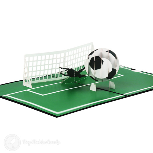 Football Flying Into Goal 3D Pop Up Card