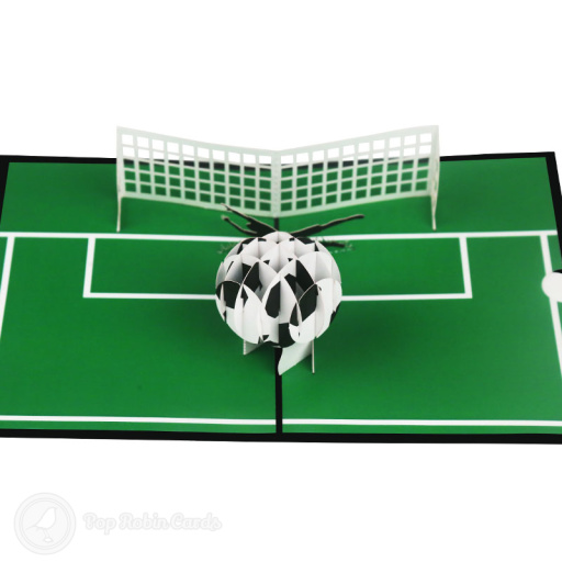Football Flying Into Goal 3D Pop Up Card