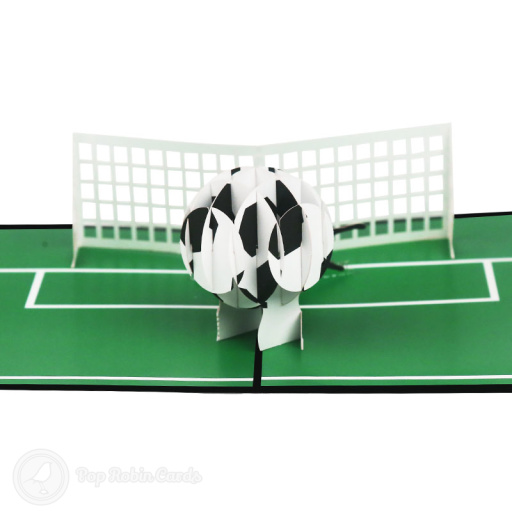 Football Flying Into Goal 3D Pop Up Card