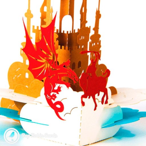 George and Dragon 3D Pop Up Greetings Card