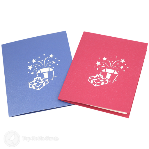 Cute Gift Box With Ribbon Handmade 3D Card