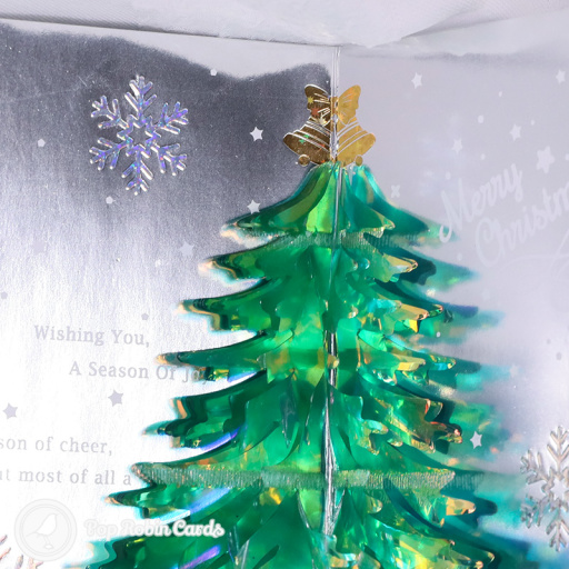 Glossy Sparkling Christmas Tree 3D Pop Up Christmas Card
