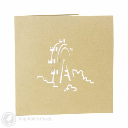 Gold Ferris Wheel 3D Pop-Up Greetings Card