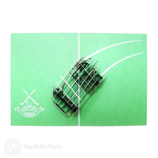 Golf Cart With Clubs Handmade 3D Pop-Up Card