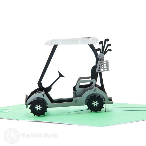 Golf Cart With Clubs Handmade 3D Pop-Up Card