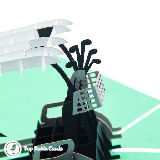 Golf Cart With Clubs Handmade 3D Pop-Up Card