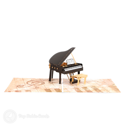 Grand Piano 3D Pop Up Greetings Card