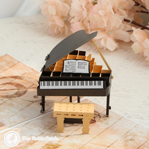Grand Piano 3D Pop Up Greetings Card