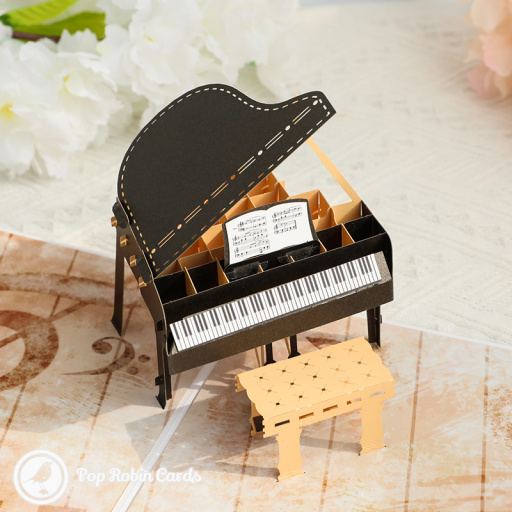 Grand Piano 3D Pop Up Greetings Card