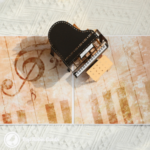Grand Piano 3D Pop Up Greetings Card