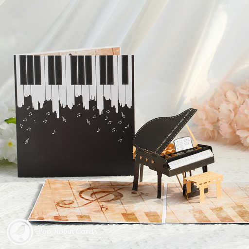 Grand Piano 3D Pop Up Greetings Card