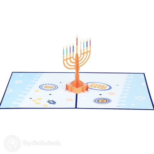 Hanukkah Menorah 3D Pop Up Card