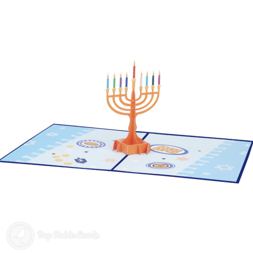 Hanukkah Menorah 3D Pop Up Card
