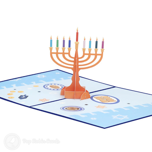 Hanukkah Menorah 3D Pop Up Card