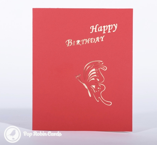 Happy Birthday Butterfly Handmade 3D Pop Up Card